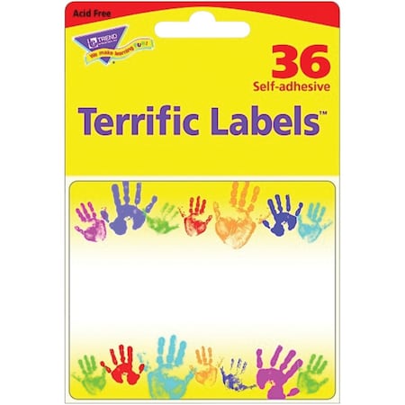 Trend Enterprises Rainbow Handprints Terrific Labels, PK216 T68005